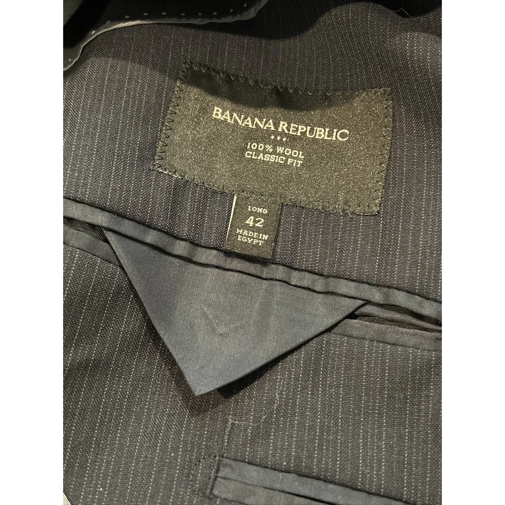 Banana Republic Mens 100% Wool classic fit Blazer  Jacket 42L Men Button Suits